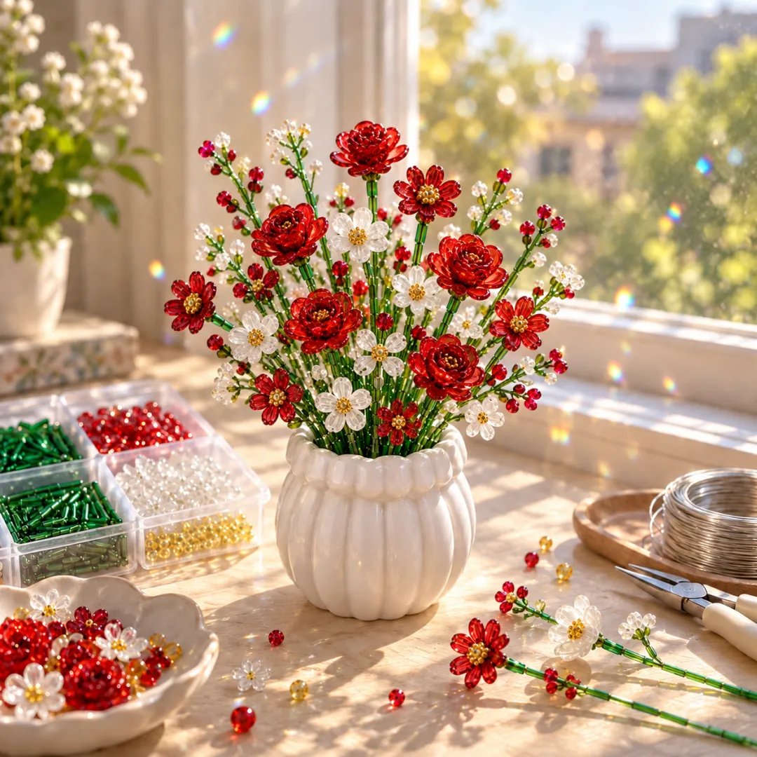 🌺DIY Beaded Wildflower Bouquet Kit – Handmade Crystal Flower Craft Set🎁Buy 2 Get 1 FREE — Add Any 3 Pcs To Cart🎉