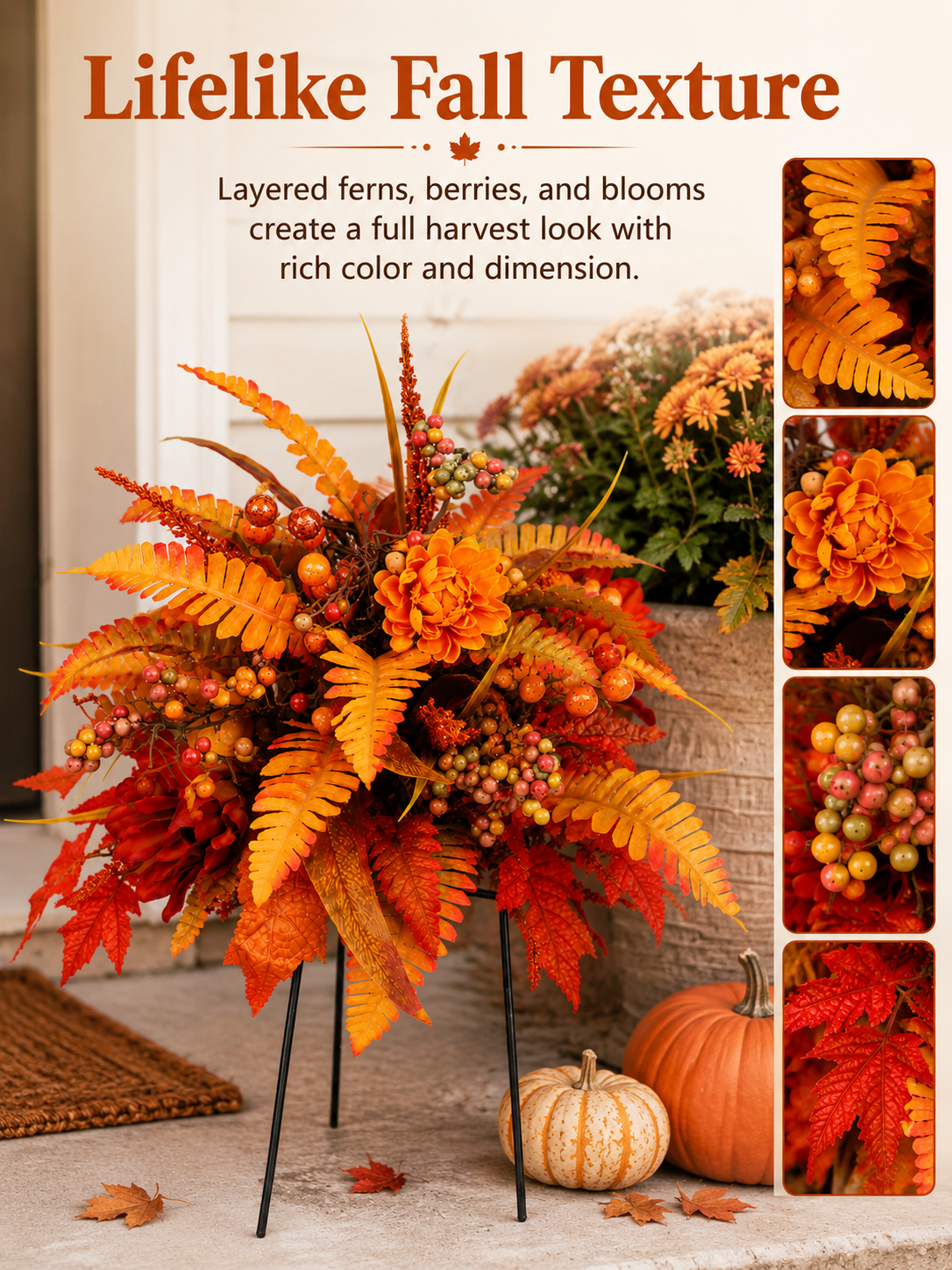 💥Hot Sale 50% Off🍂Autumn Harvest Floral Garden Stake Arrangement