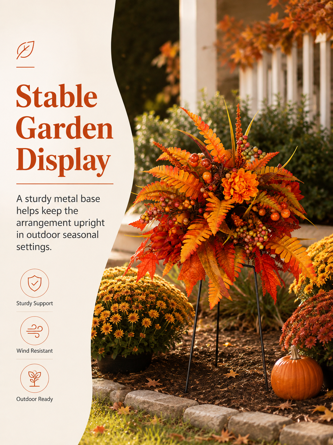 💥Hot Sale 50% Off🍂Autumn Harvest Floral Garden Stake Arrangement