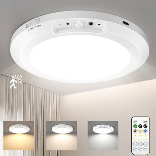 2025 Upgraded Wireless Rechargeable Motion Sensor Ceiling Light with Remote