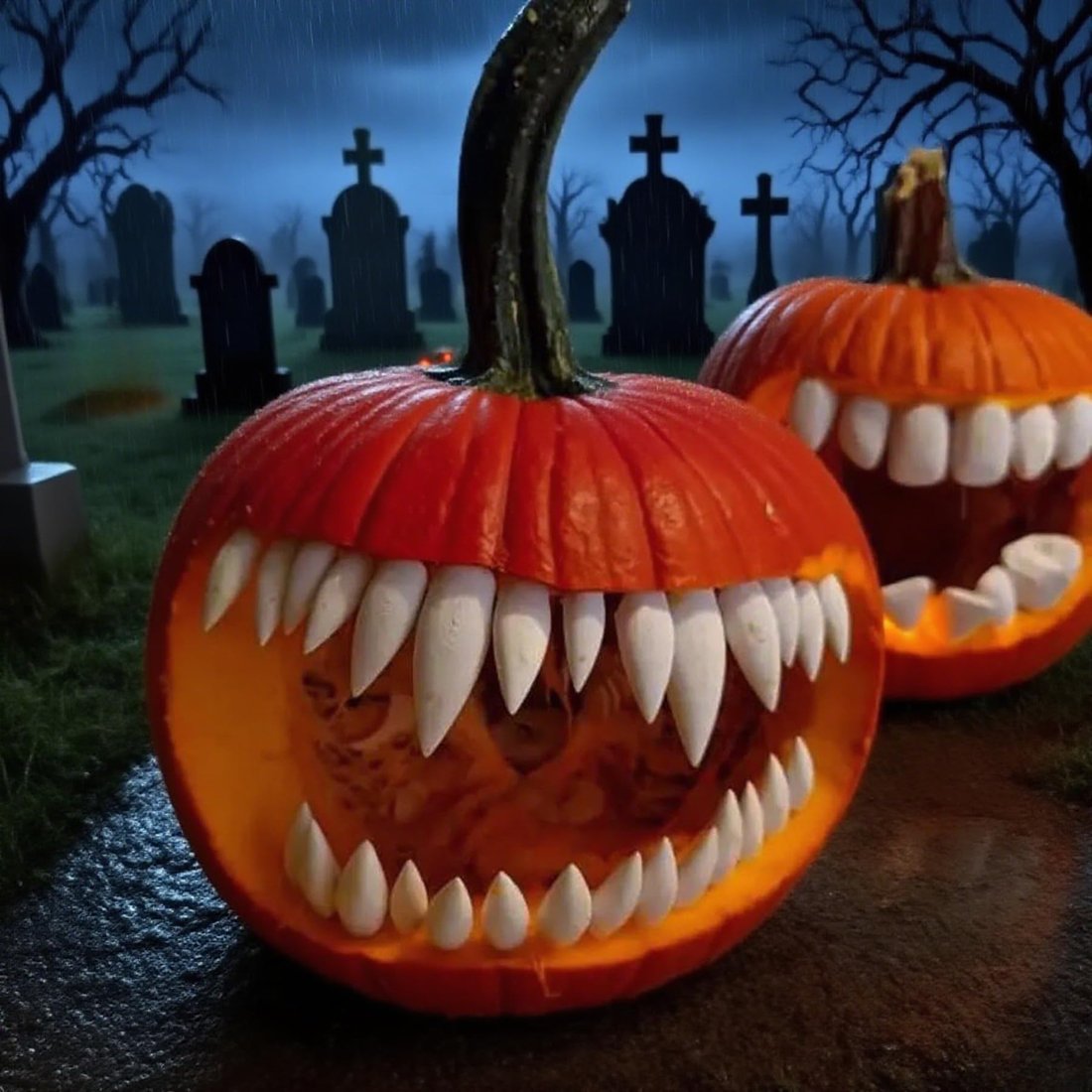Fun Halloween Pumpkin Teeth Decorations