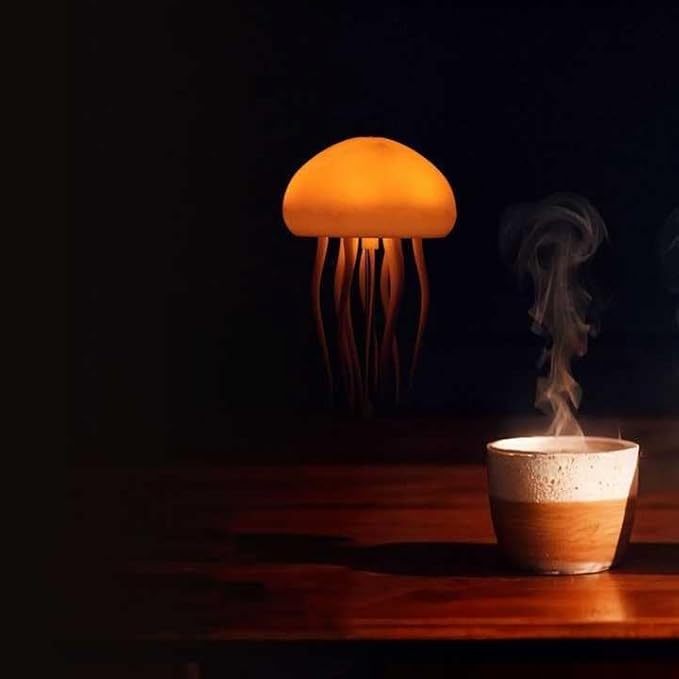 💥3D Jellyfish Night Light with Rotating Tentacles for Home Bedroom Decor