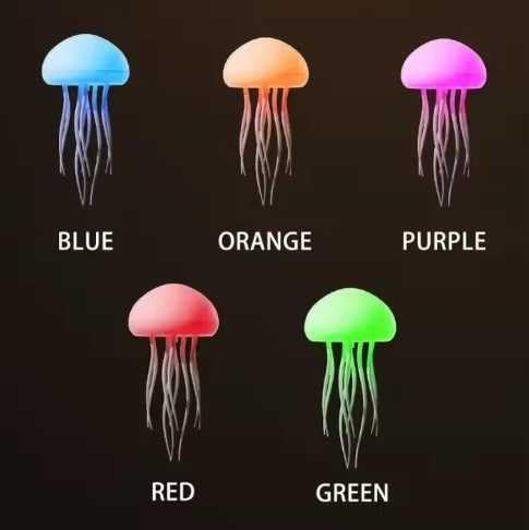 💥3D Jellyfish Night Light with Rotating Tentacles for Home Bedroom Decor