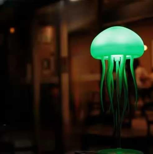 💥3D Jellyfish Night Light with Rotating Tentacles for Home Bedroom Decor