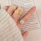 💫Sunflower Ring for Women，Fidget Rings for Anxiety Open Adjustable