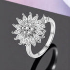 💫Sunflower Ring for Women，Fidget Rings for Anxiety Open Adjustable