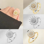 💫Sunflower Ring for Women，Fidget Rings for Anxiety Open Adjustable