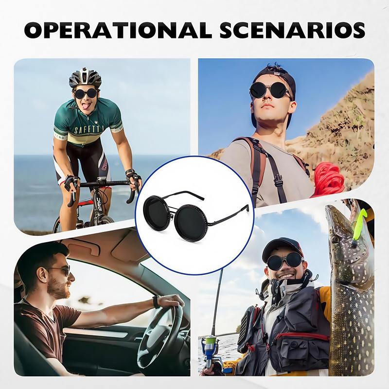 🔥Last Day 49% OFF🕶️Adjustable Tint Rounded Polarized Lenses Retro Sunglasses