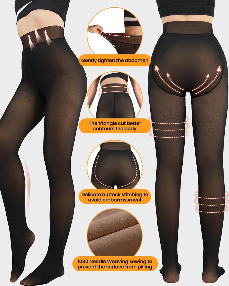 🔥(Hot Sale- 50% OFF)Flawless Legs Skin Toned Fleece Lined Tights
