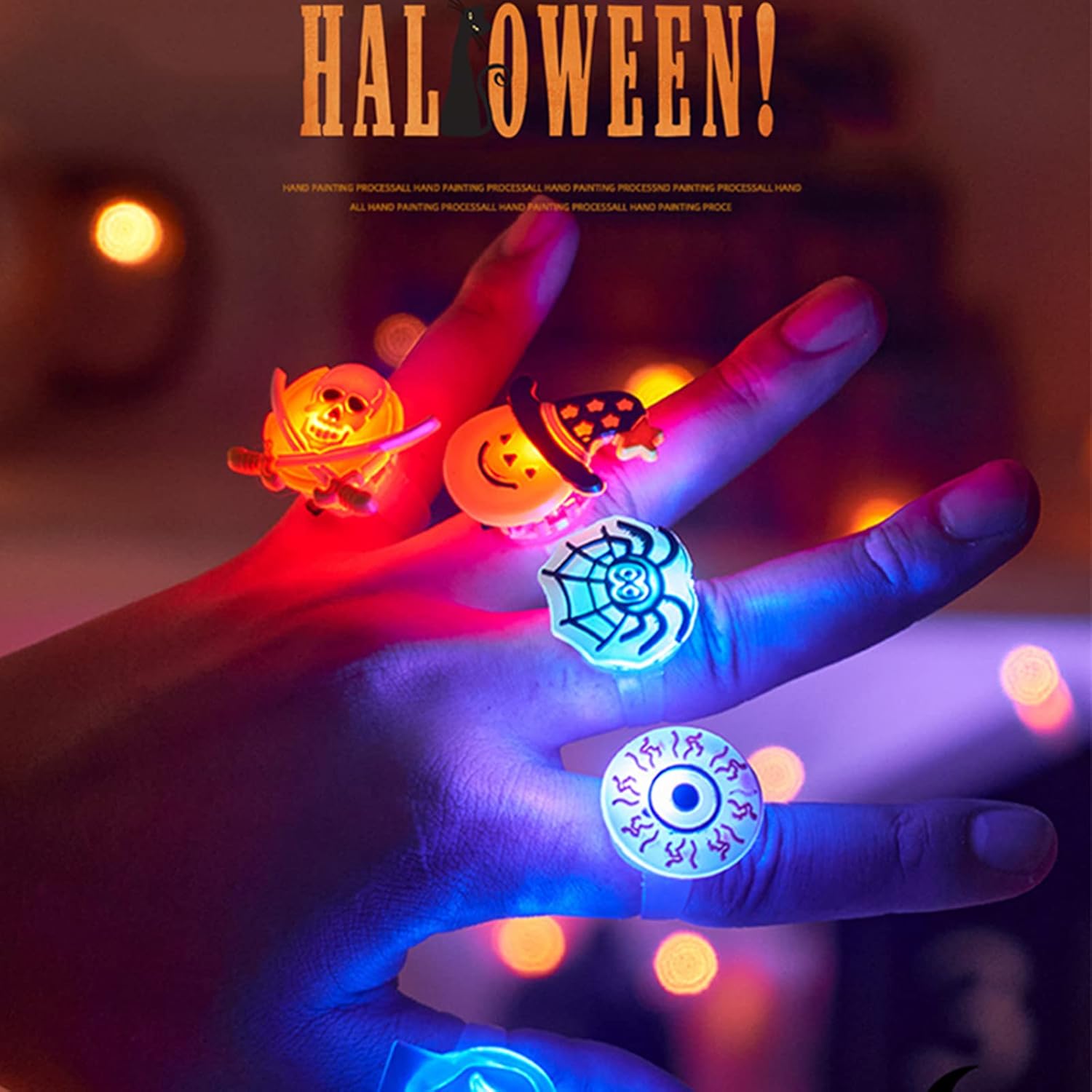 🎁Last Day Special 49% OFF-👻Halloween Light Up Ring💫