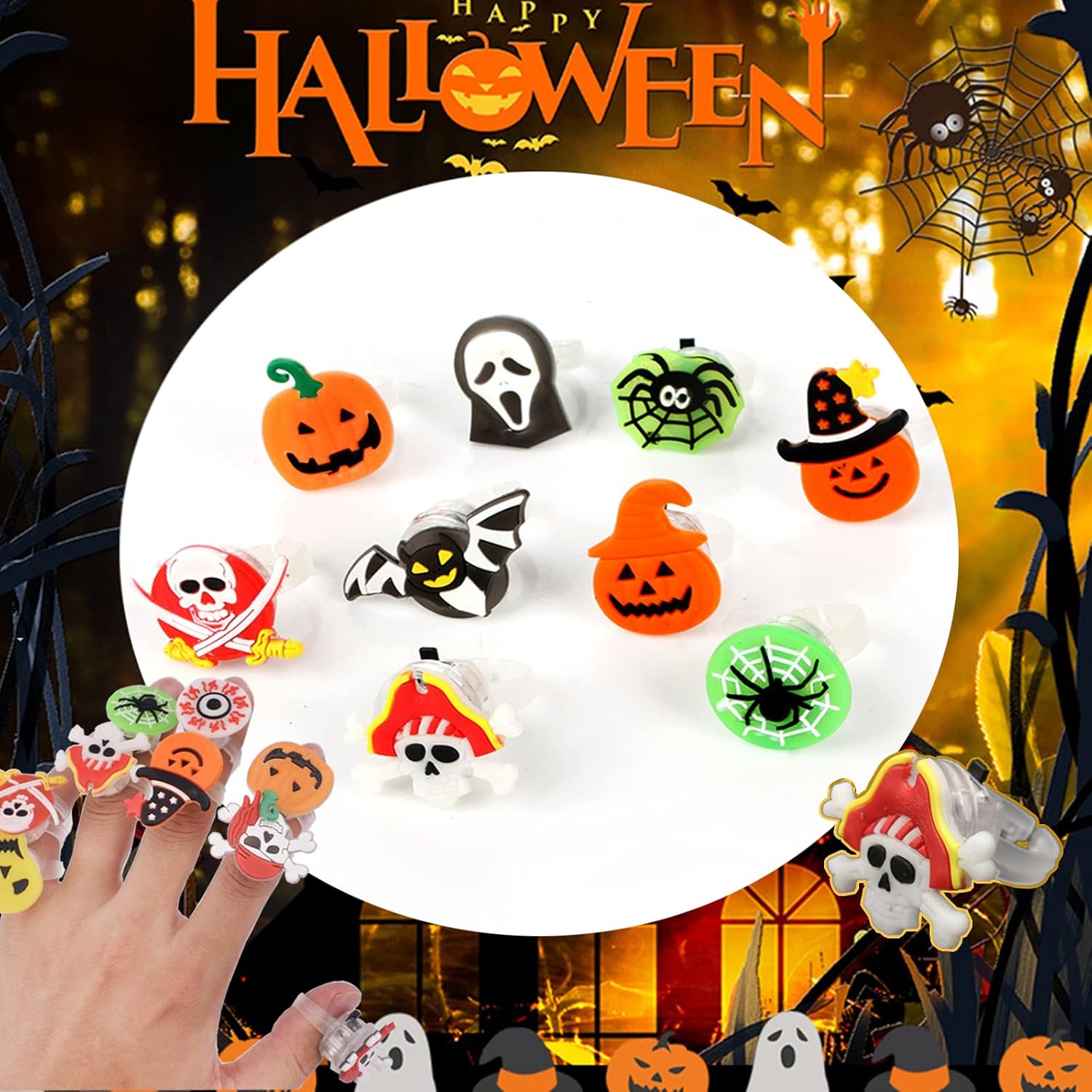 🎁Last Day Special 49% OFF-👻Halloween Light Up Ring💫