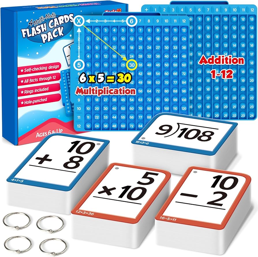 🔥Math Flash Cards and Math Board Multiplication Flash Card