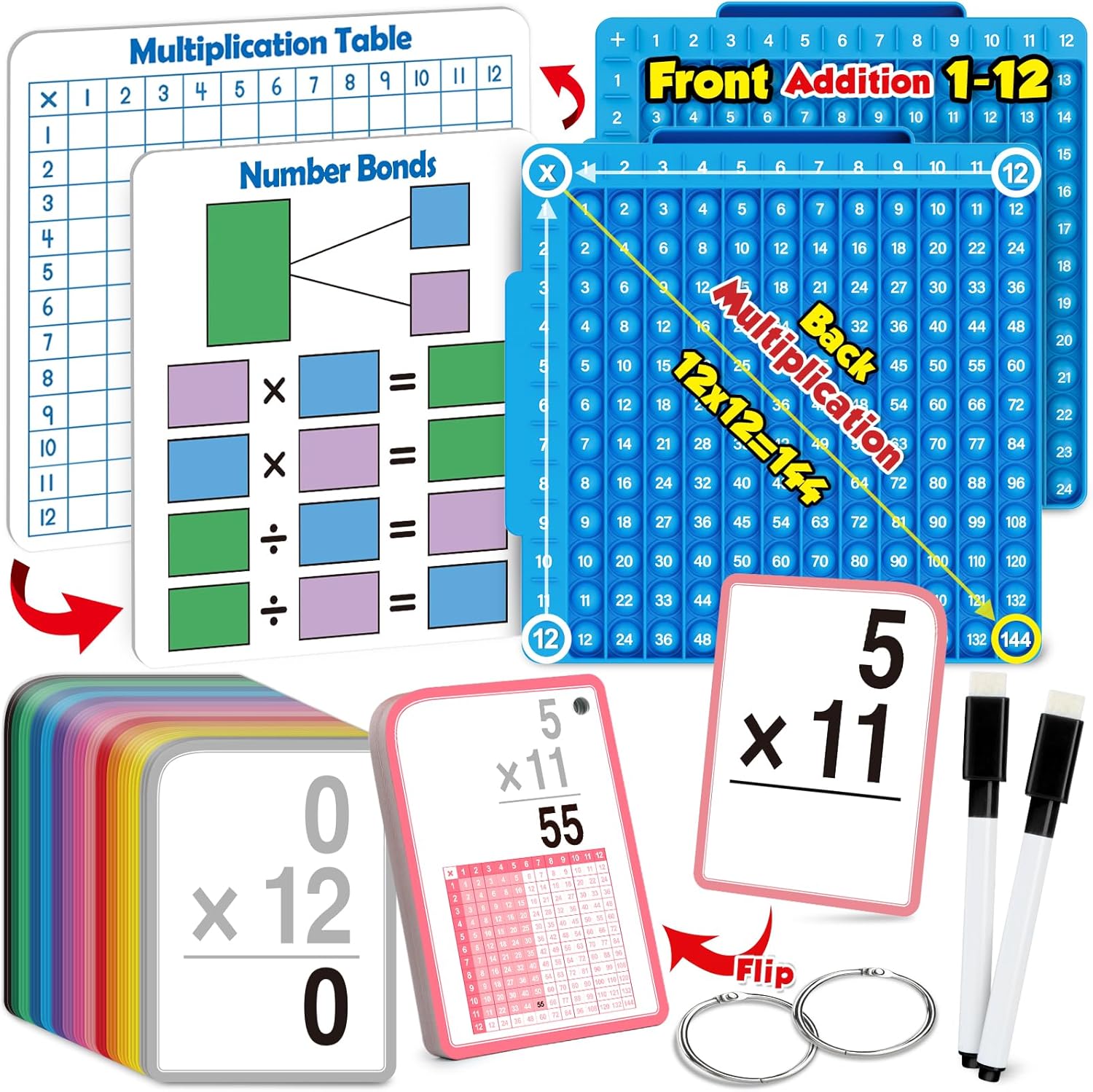 🔥Math Flash Cards and Math Board Multiplication Flash Card
