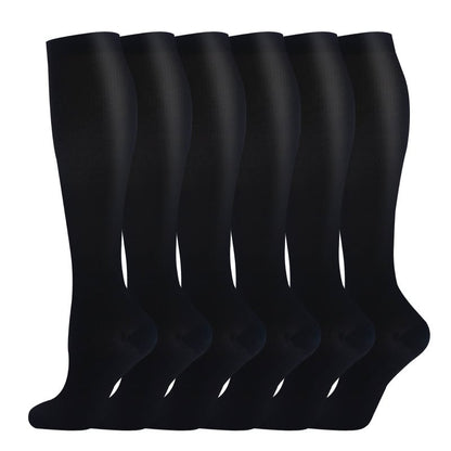 🧦6 Pairs 15-20mmHg Graduated Support Knee High Socks