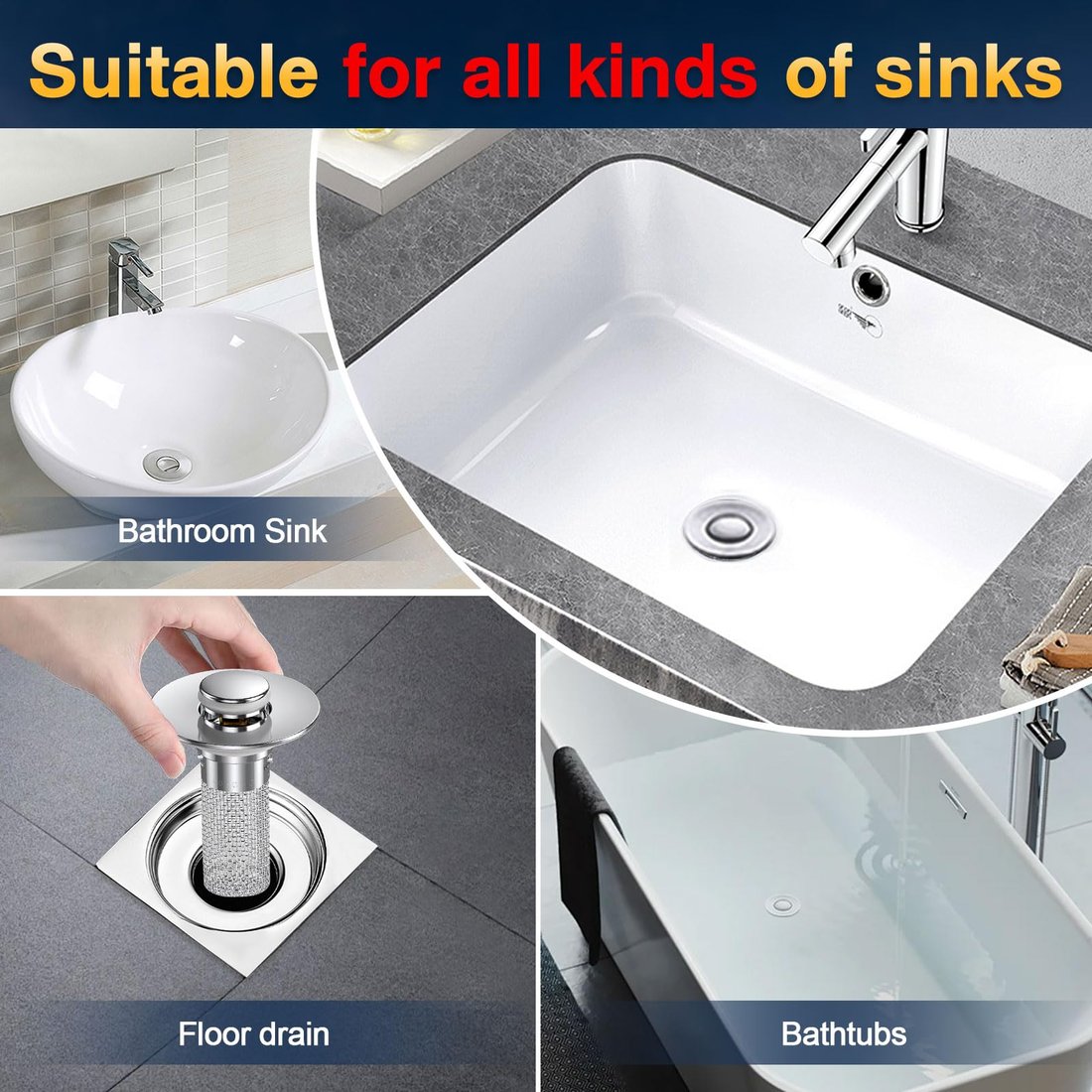 Last Day 49% OFF🔥Universal Stainless Steel Bathroom Drain Strainer