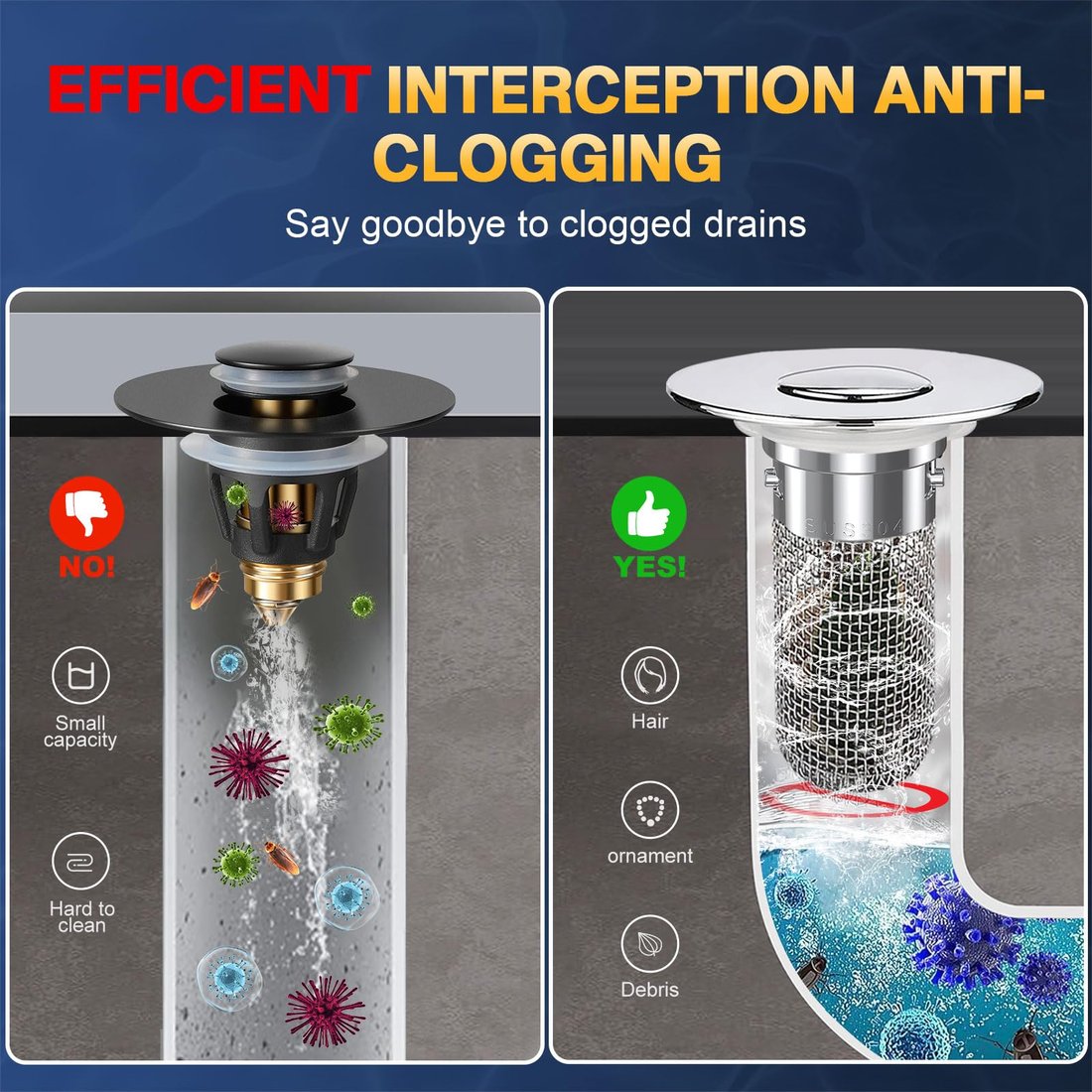 Last Day 49% OFF🔥Universal Stainless Steel Bathroom Drain Strainer