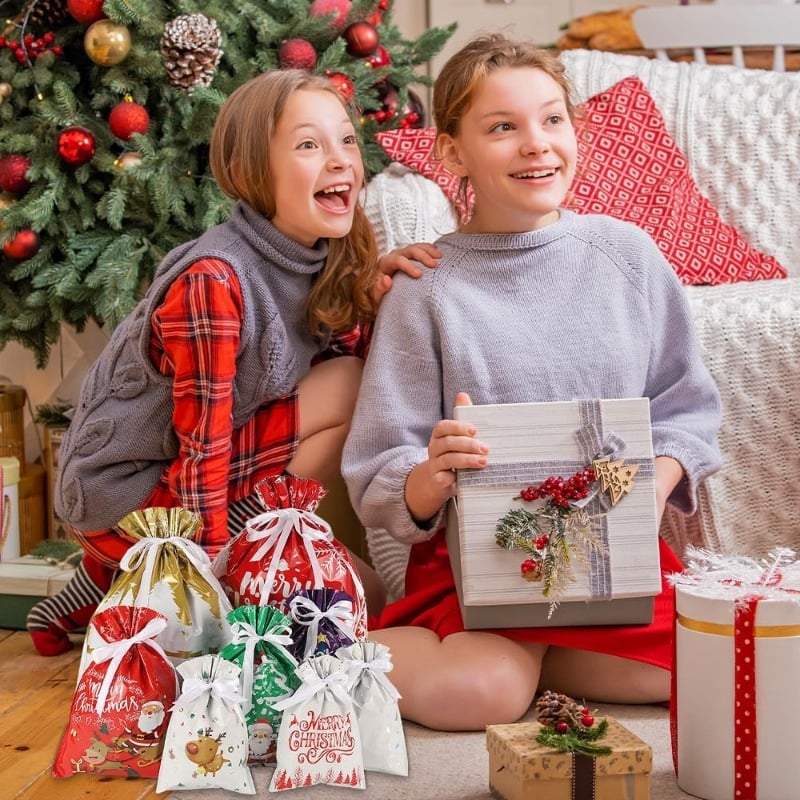 🎄Holiday Pre-Sale Save 49%🔥MerryPouch Christmas Drawstring Gift Bags