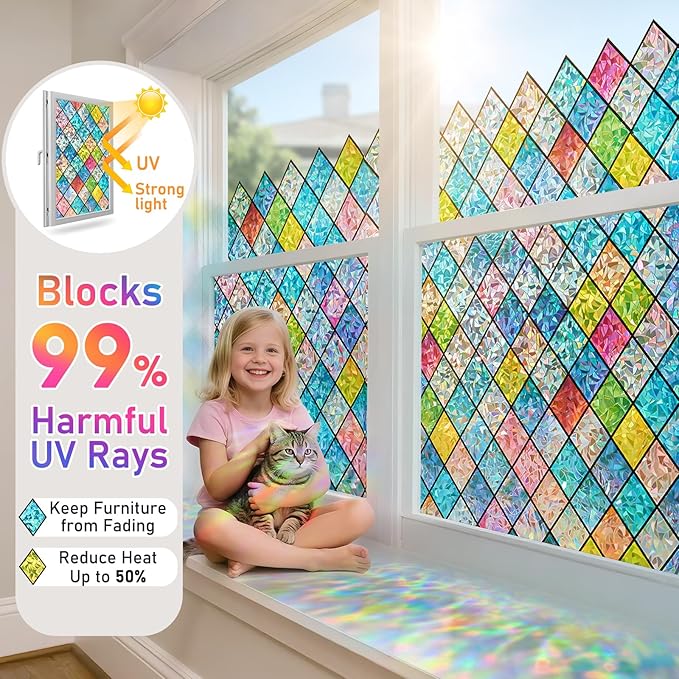 🔥Hot Holiday Sale-💥Diamond Colorful Static Glass Sticker