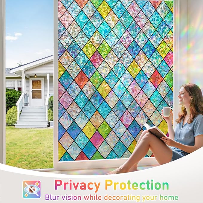🔥Hot Holiday Sale-💥Diamond Colorful Static Glass Sticker