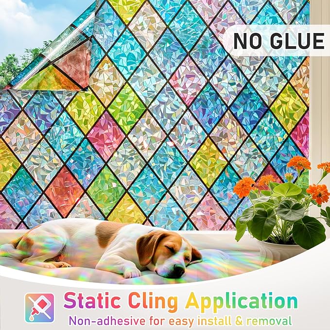 🔥Hot Holiday Sale-💥Diamond Colorful Static Glass Sticker