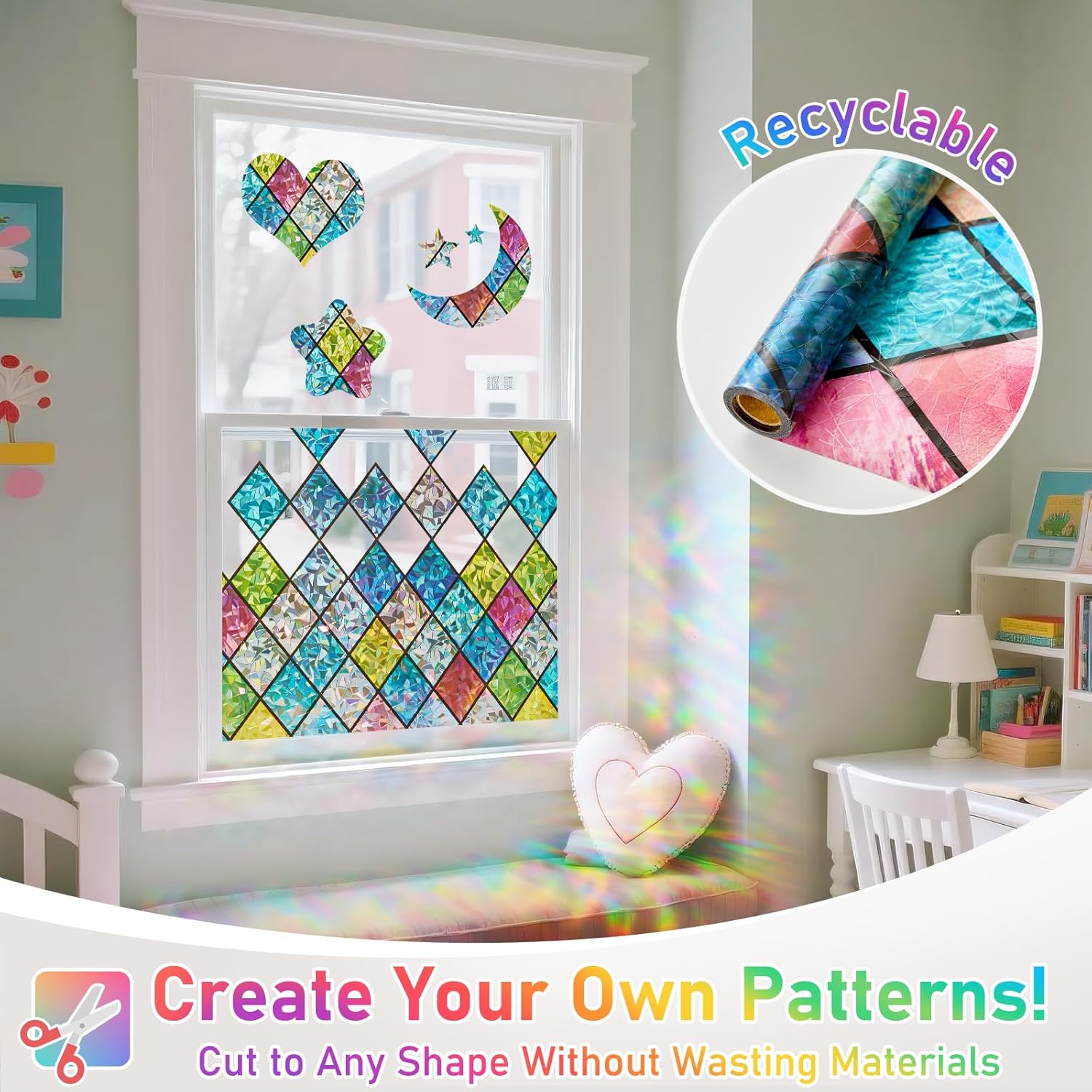 🔥Hot Holiday Sale-💥Diamond Colorful Static Glass Sticker