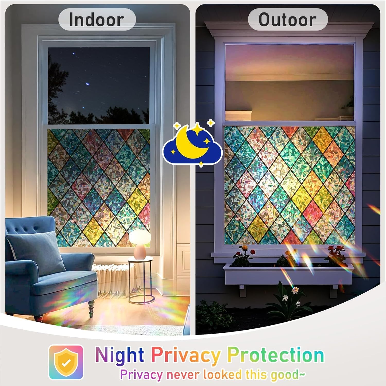 🔥Hot Holiday Sale-💥Diamond Colorful Static Glass Sticker