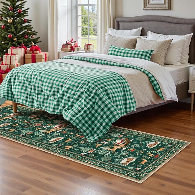 🎄Hot Holiday Sale-Soft Christmas Tree Santa Claus Carpet Runner