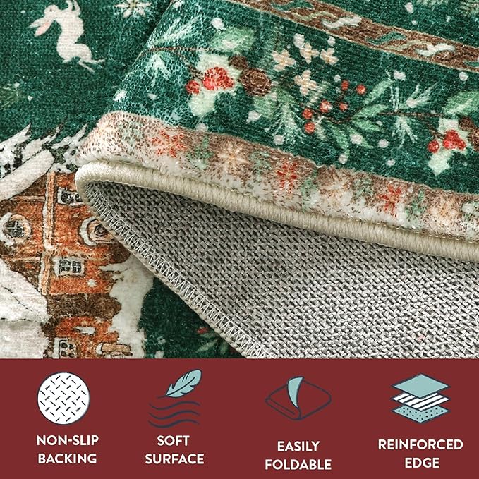 🎄Hot Holiday Sale-Soft Christmas Tree Santa Claus Carpet Runner