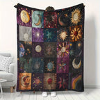 🔥Save 49% on Hot Winter Sale-Bohemian Sun and Moon Flannel Blanket