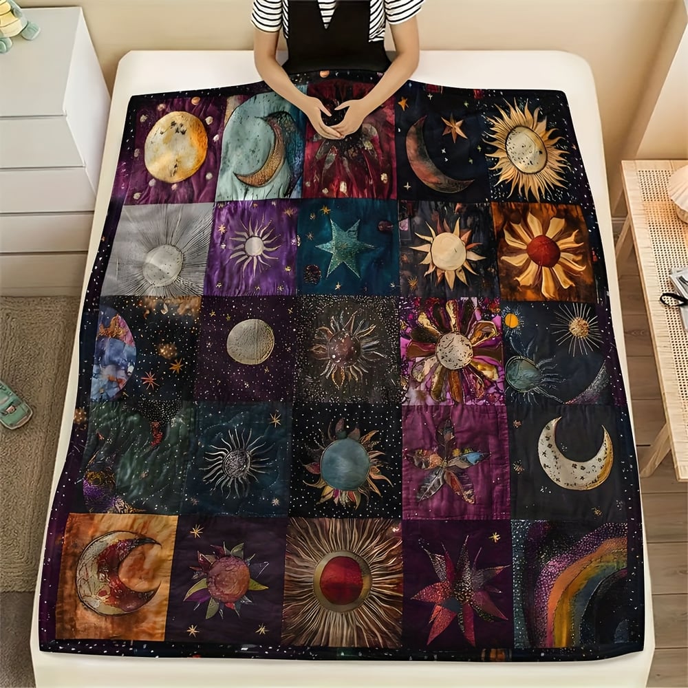 🔥Save 49% on Hot Winter Sale-Bohemian Sun and Moon Flannel Blanket