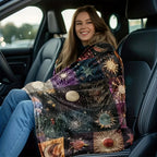 🔥Save 49% on Hot Winter Sale-Bohemian Sun and Moon Flannel Blanket