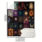 🔥Save 49% on Hot Winter Sale-Bohemian Sun and Moon Flannel Blanket