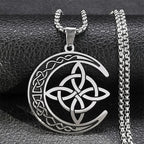 🎉50K+ Sold-🎁Celtic Knot Crescent Steel Pendant Necklace