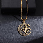 🎉50K+ Sold-🎁Celtic Knot Crescent Steel Pendant Necklace
