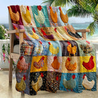 🔥Save 49% on Hot Winter Sale-Vintage Rooster Plaid Print Blanket