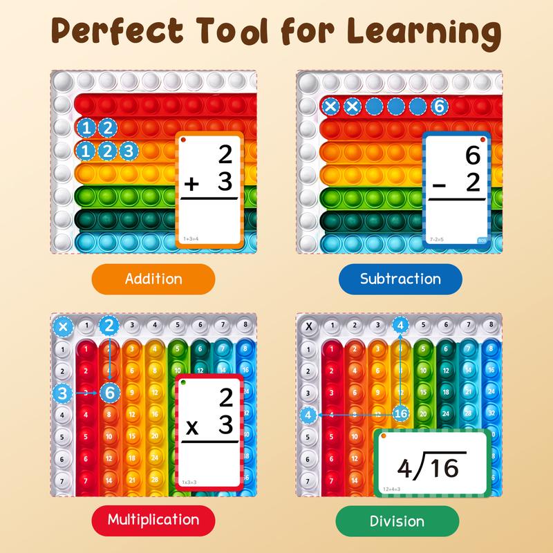 🔥Math Fidget Toy, Math Game with Addition,Subtraction,Multiplication,Division Flash Cards or Time Table(Using age: 3+)
