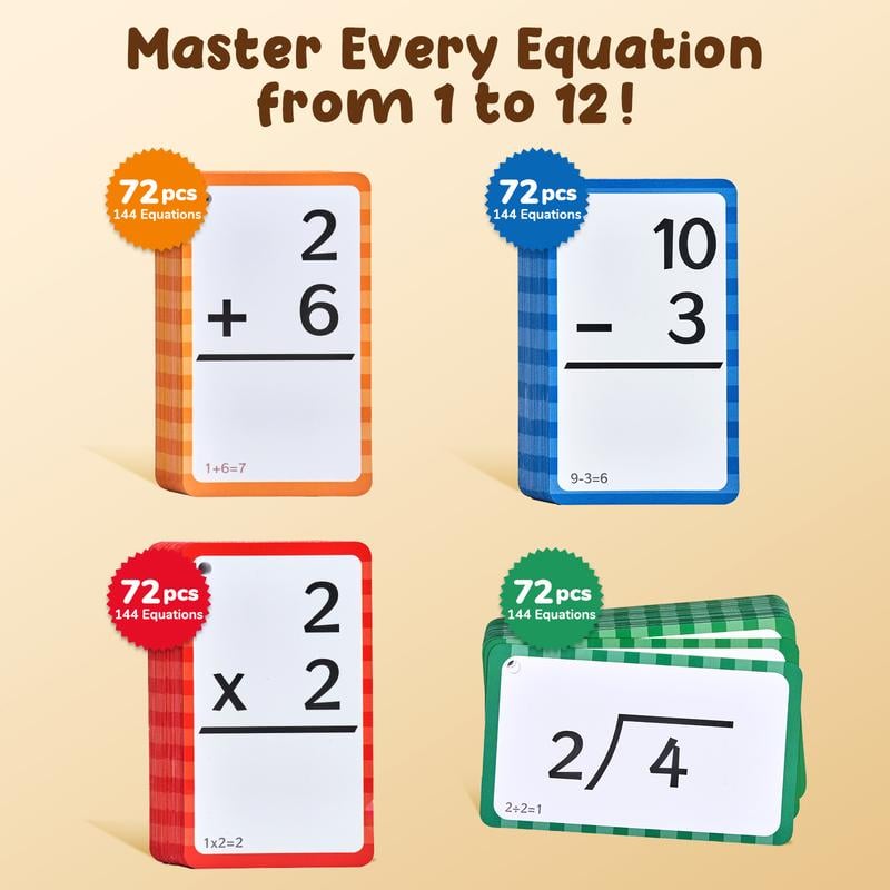 🔥Math Fidget Toy, Math Game with Addition,Subtraction,Multiplication,Division Flash Cards or Time Table(Using age: 3+)