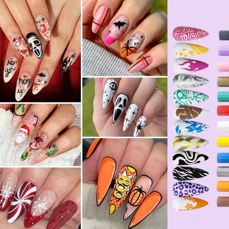 🎨SELLING FAST! ⚡ 50K+ SOLD -12 Colors Nail Art Pens Set