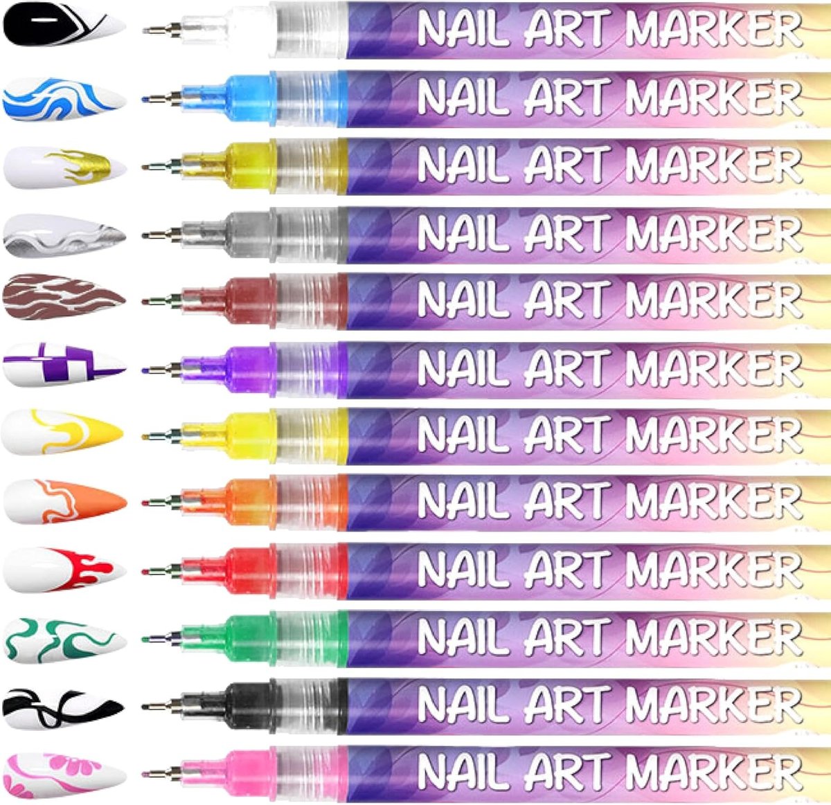 🎨SELLING FAST! ⚡ 50K+ SOLD -12 Colors Nail Art Pens Set