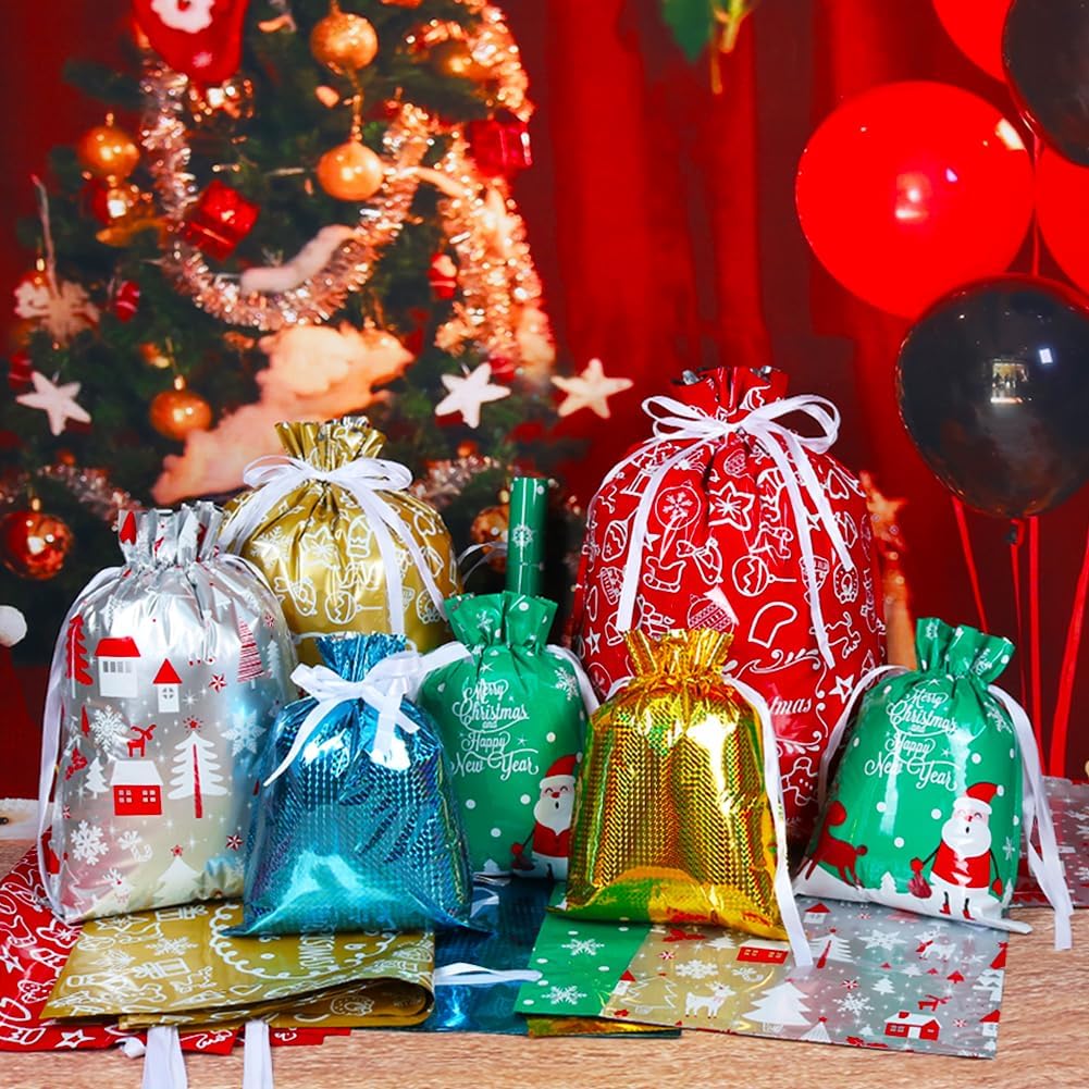 🔥Back in Stock (Limited Time)🎁4 Assorted Sizes | Gift Bags Set with Tags & Ribbon Ties