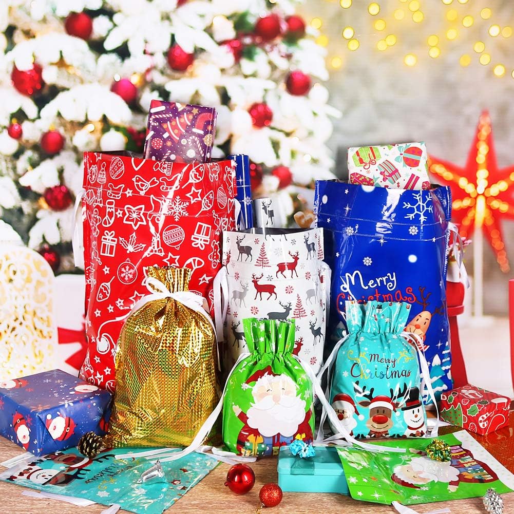 🔥Back in Stock (Limited Time)🎁4 Assorted Sizes | Gift Bags Set with Tags & Ribbon Ties