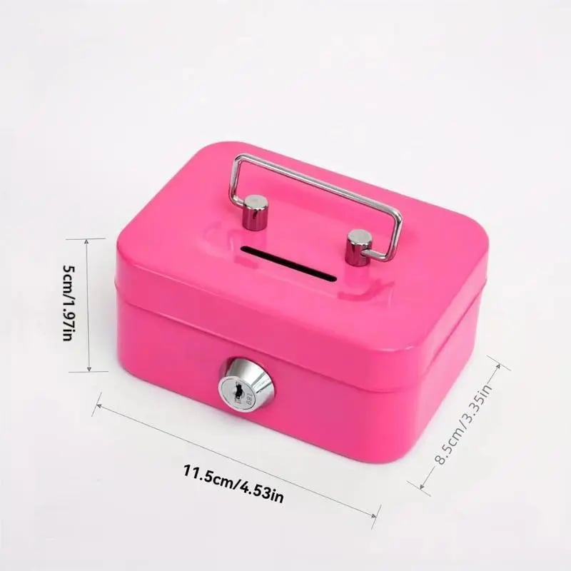 🔥HOT-Mini Money Saving Metal Keylock Storage Box with Keys