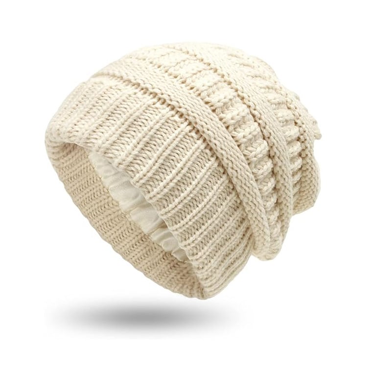 🎁Early Christmas Sale 49% OFF-2025 Satin knit beanie. Soft and gentle on hair.
