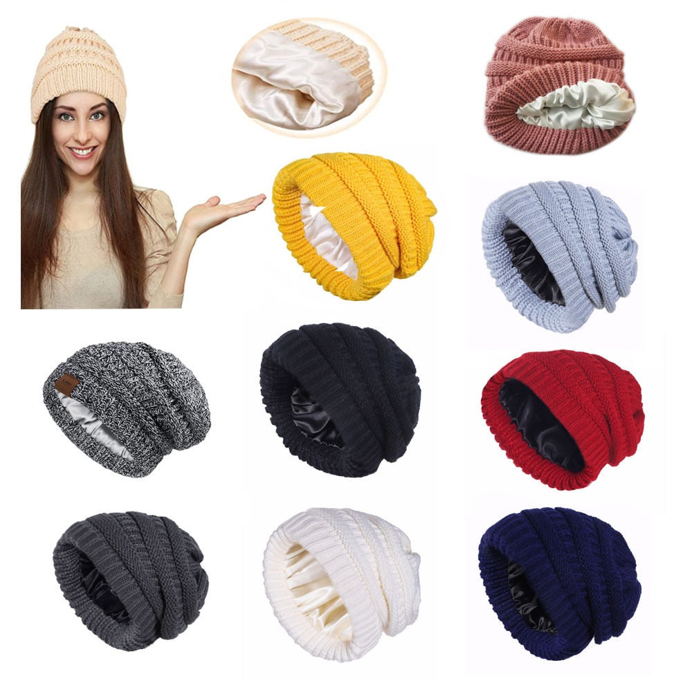 🎁Early Christmas Sale 49% OFF-2025 Satin knit beanie. Soft and gentle on hair.