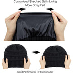 🎁Early Christmas Sale 49% OFF-2025 Satin knit beanie. Soft and gentle on hair.