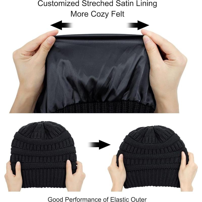 🎁Early Christmas Sale 49% OFF-2025 Satin knit beanie. Soft and gentle on hair.