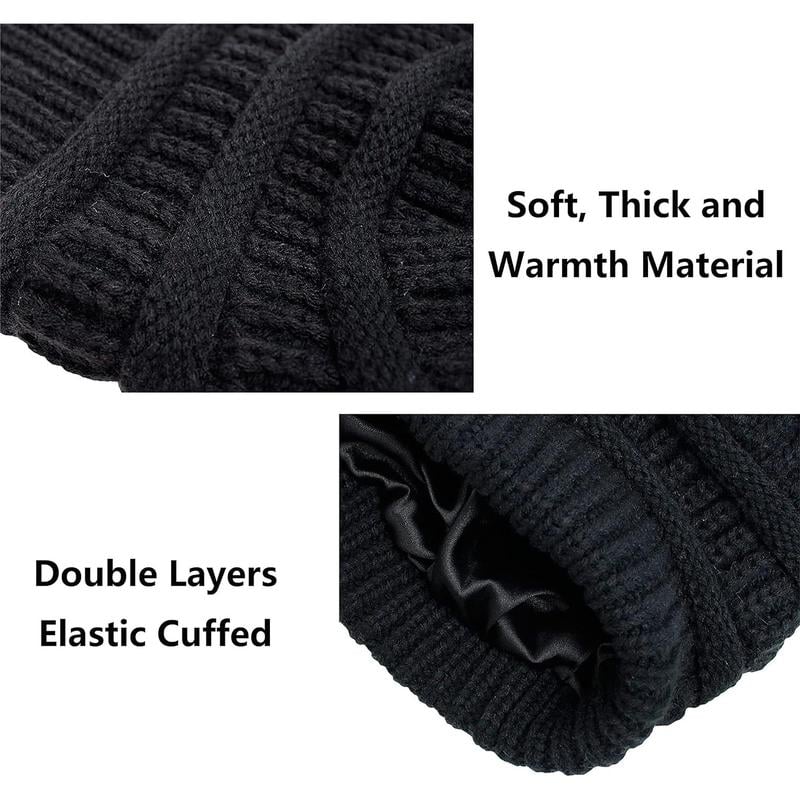 🎁Early Christmas Sale 49% OFF-2025 Satin knit beanie. Soft and gentle on hair.