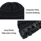 🎁Early Christmas Sale 49% OFF-2025 Satin knit beanie. Soft and gentle on hair.