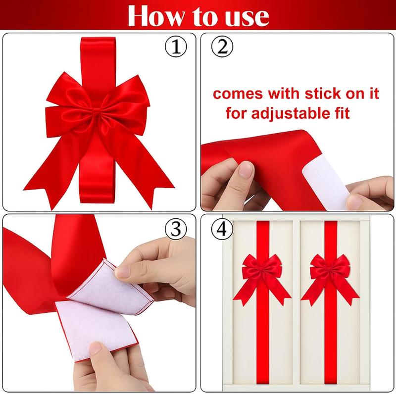 🎄Christmas Special 49% OFF—Red Christmas Cabinet Ribbons Bows🎀