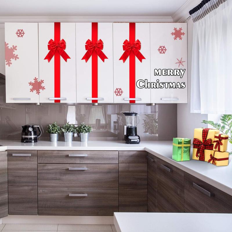 🎄Christmas Special 49% OFF—Red Christmas Cabinet Ribbons Bows🎀